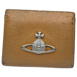 Tarjetero de cuero vintage Vivienne Westwood color camello
