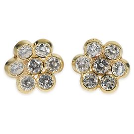 Bulgari Pendientes vintage en forma de racimo de flores de oro amarillo y diamantes BVLGARI