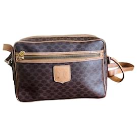 Borsa a tracolla Céline Macadam Marrone Pelle