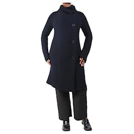 Langarm-Rippstrick-Cardigan in Marineblau - Größe UK 10 - Jil Sander