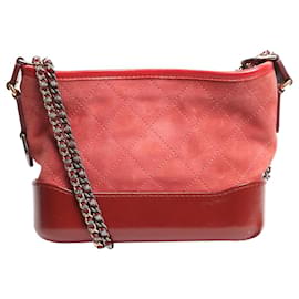 Chanel Borsa a tracolla Gabrielle in suede e pelle rossa 2017