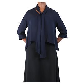 Autre Marque Blusa de seda azul marino - talla M