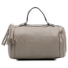 Borsa Boston Soho in pelle di vitello grigia media Gucci