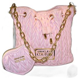 borsa a secchiello Versace Jeans Couture rosa in ecopelle