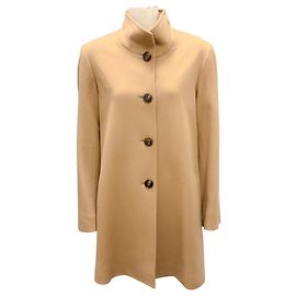 Autre Marque Cappotto in lana camel con bottoni Fleurette