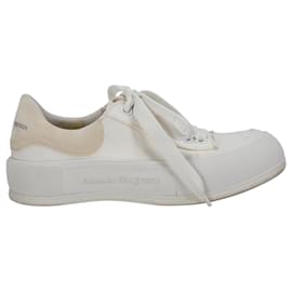 Sneakers in tela bianca Deck Skate con lacci Alexander McQueen