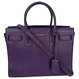 Borsa a Spalla in Pelle Viola Sac De Jour di Saint Laurent