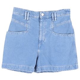 Hochtaillierte Denim-Shorts Esquia von Isabel Marant aus hellblauem Denim