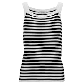 Gestreifter Max Mara Tanktop aus Schwarz-Weißen Baumwolle