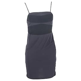Vestido Mini de Cuello Cuadrado Chloé en Algodón Azul Marino