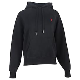 Hoodie Ami De Coeur in cotone nero di AMI Paris