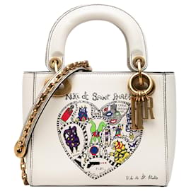 Dior Mini Lady Dior in pelle di vitello bianca Niki de Saint Phalle
