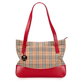 Tote in tela Burberry Beige Haymarket Check