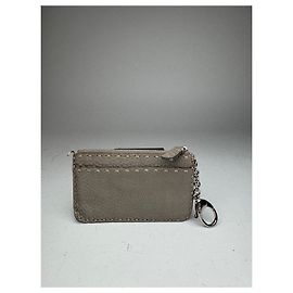 Vintage Fendi Leather Card Holder Grey