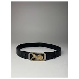 Vintage Celine Carriage Leder Gürtel Schwarz - Céline