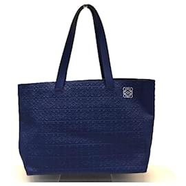 Borsa tote shopper in pelle blu Loewe