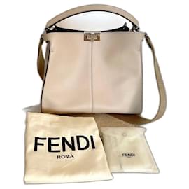 Peekaboo X-lite Medio Beige con Interno Viola - Fendi