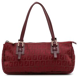 Sac à main en toile Zucchino rouge Fendi