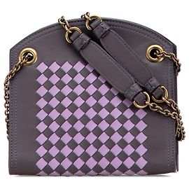 Graue Nappa Intrecciato Kettenbörse von Bottega Veneta
