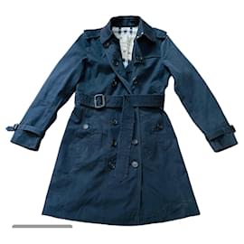 Abrigo Trench Burberry Negro de Algodón