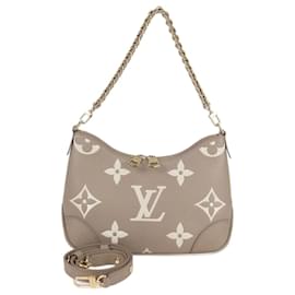 Borsa in pelle PM Boulogne Monogram Empreinte Tourterelle/Crema Louis Vuitton