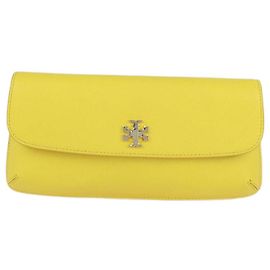 Clutch Slim Diana in pelle gialla Tory Burch