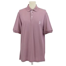 Polo in cotone rosa antico a maniche corte Brunello Cucinelli