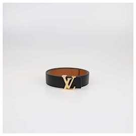 Reversibler Gürtel aus schwarzem/braunem Leder LV Initiales von Louis Vuitton