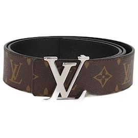 Ceinture réversible 40MM Initiales en toile et cuir Monogram noir de Louis Vuitton