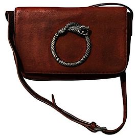 Borsa a tracolla Saint Laurent Serpent Hedi Slimane in pelle marrone