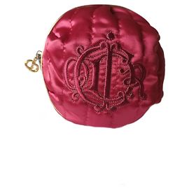 Christian Dior Red Satin Clutch Bag