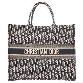 Grande borsa in tela obliqua Christian Dior Book Tote