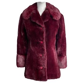 Christian Dior Cappotto in pelliccia di visone e volpe Bordeaux