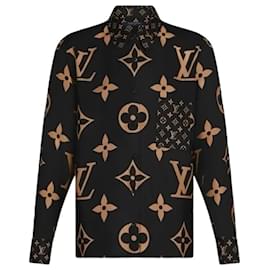 Louis Vuitton Monogramm Seidenbluse Schwarz