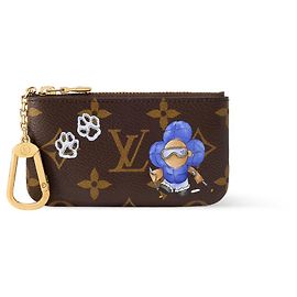 Louis Vuitton Christmas Animation Key Pouch Brown Cloth