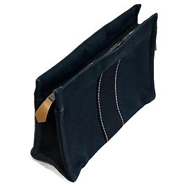 Clutch Hermès Deauville Nera in Pelle di Cervo