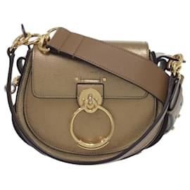 Borsa a Spalla in Pelle Chloé Tess Small in Metallo 2 in 1
