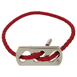 Bracelet en cuir avec charm en argent sterling 925 Hermes - Hermès