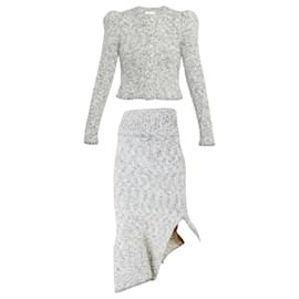 Ulla Johnson 2-Teiler Cardigan und Rock Set Beige Wolle