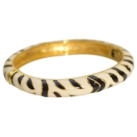 Bracciale rigido in smalto con stampa zebra bianco e nero KENNETH JAY LANE - Kenneth Jay Lane