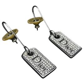 Orecchini pendenti in argento con cristalli e strass Christian Dior