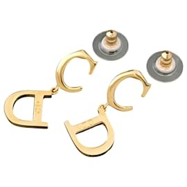Goldene Creolenohrringe mit CD Monogramm-Logo von Christian Dior