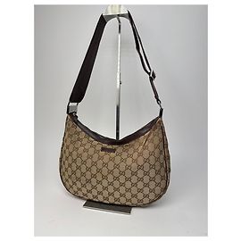 Borsa a tracolla 2 in 1 in tela monogramma Gucci vintage beige marrone