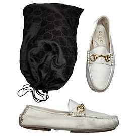 Vintage Gucci Men’s Leather Horsebit Loafer White 42,5