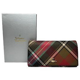Portafoglio in pelle a quadri vintage Vivienne Westwood multicolore
