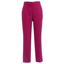 Pantalones rectos de lana rosa de la colección Michael Kors