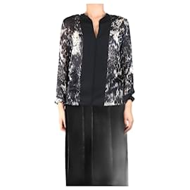 Blusa de seda negra - talla UK 8 - Lanvin