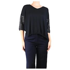 Pullover mit schwarzen Paillettenärmeln - Größe S - Autre Marque