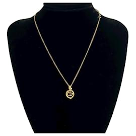 Collana Pendente Logo CD Placcato Oro Christian Dior