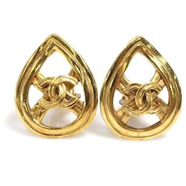 Orecchini a clip in metallo dorato Chanel Coco Mark
